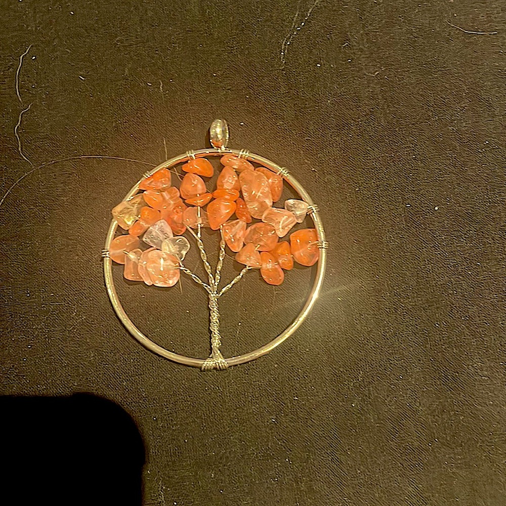 Sterling silver and rose quartz pendant